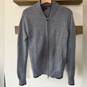 Banana Republic|Merino extra fine wool zip sweater in gray,Size Small•Excellent!